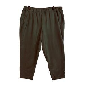 Alfani Green Straight Leg Lightweight Pants Pull On Elastic Waist Womens Size XL
